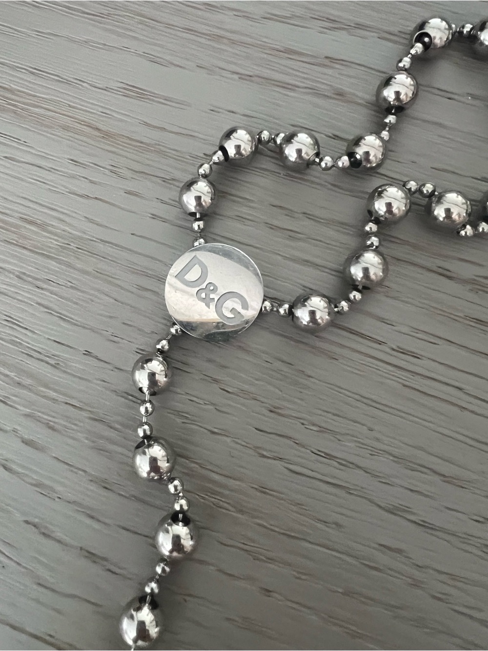D&G Silver-Tone Carabiner and Ball Chain Necklace - Picture 4 of 4